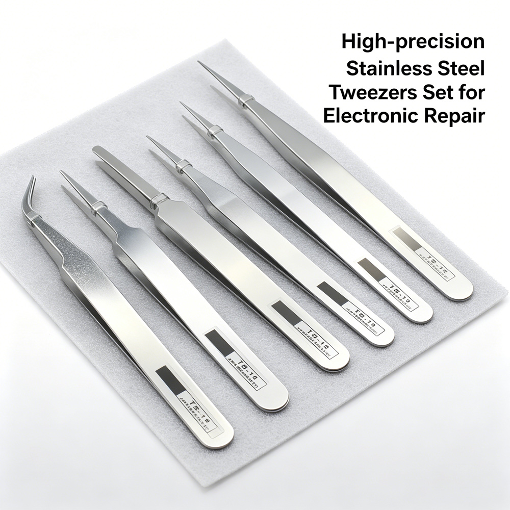 Diy Electronics Com - Anti-magnetic Stainless Steel Tweezers Kit 6