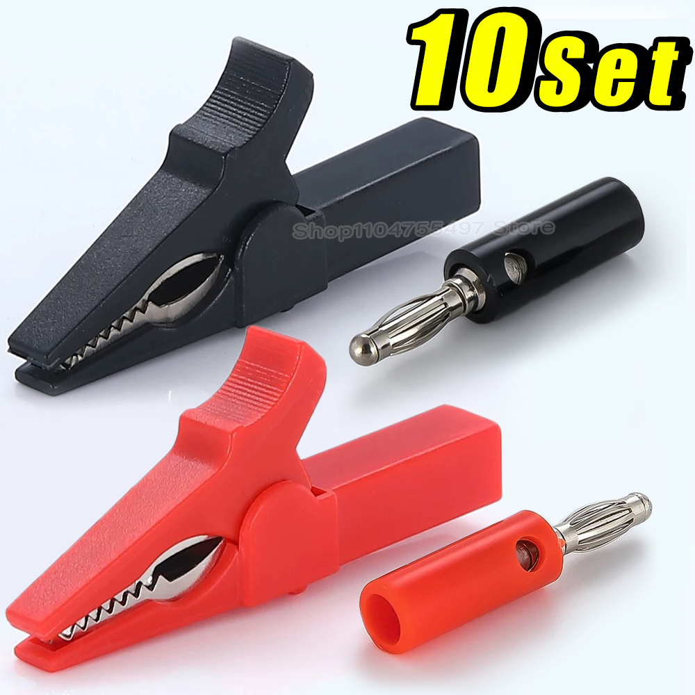 Alligator Clip with Banana Plu - Crocodile Clip Set 评论和价格