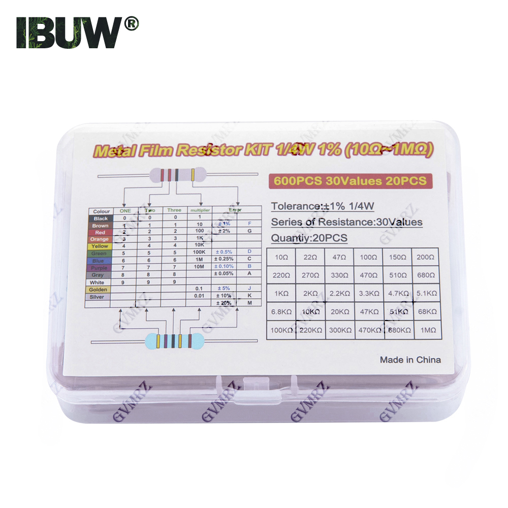 600PCS 30Values 1/4W Metal Fil - Diy Electronics Com 评论和价格