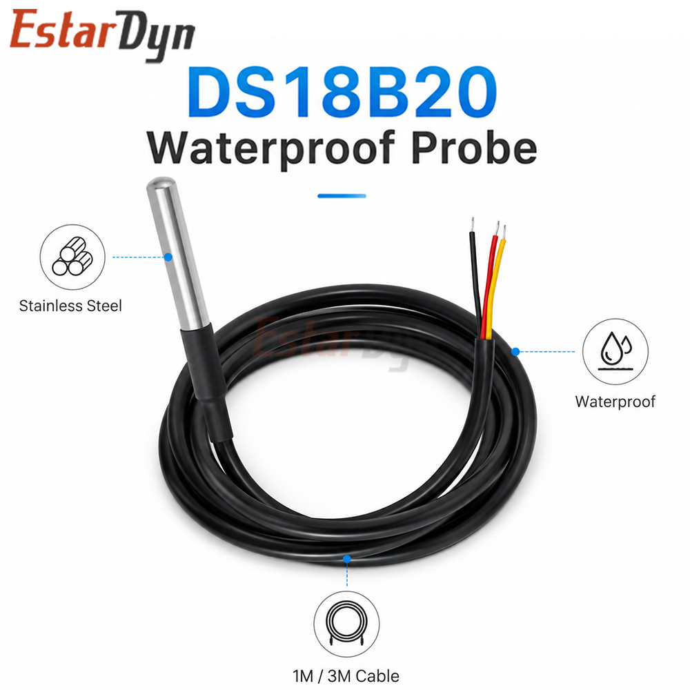 Estardyn DS18B20 Waterproof Di - Ds18B20 Temperature Sensor 评论和价格