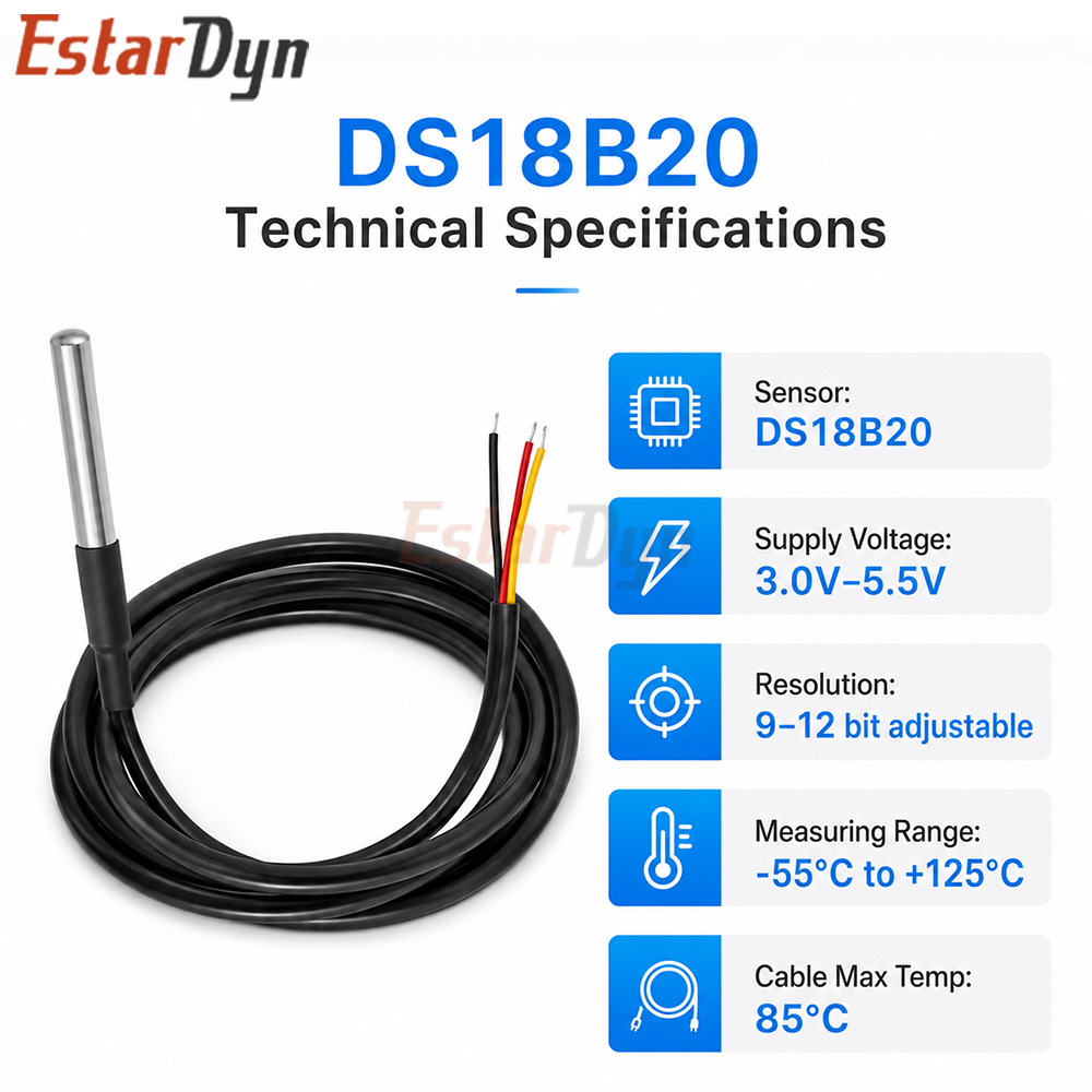 Estardyn DS18B20 Waterproof Di - Ds18B20 Temperature Sensor 评论和价格