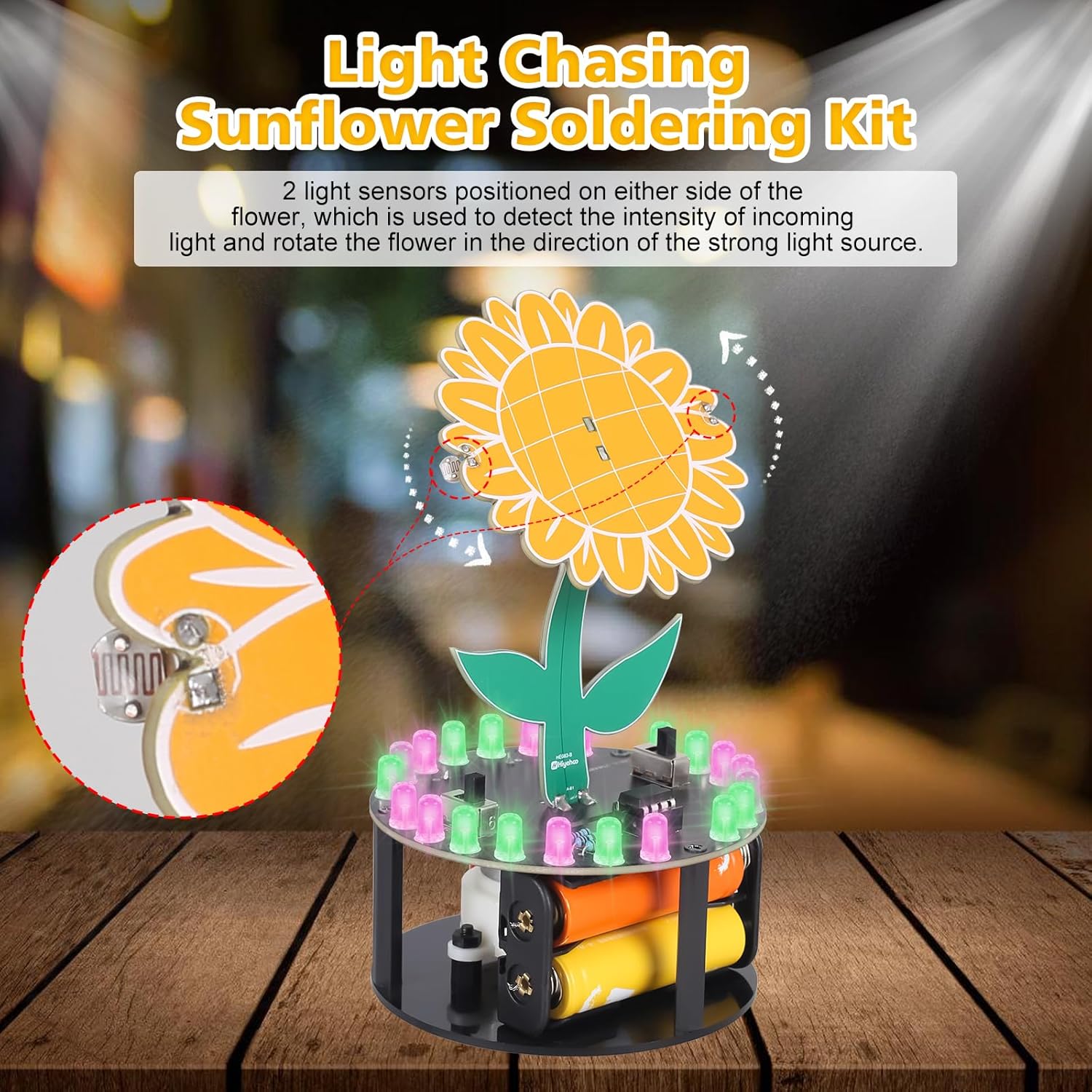 Light Chasing Sunflower Solder - Diy Electronics Projects For Adults 评论和价格