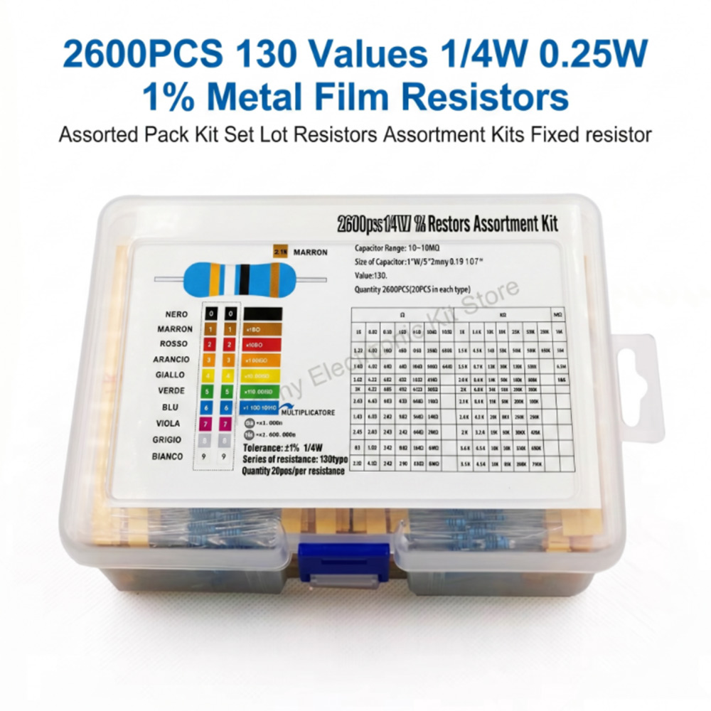 2600pcs Metal Film Resistors A - Diy Electronics Com 评论和价格