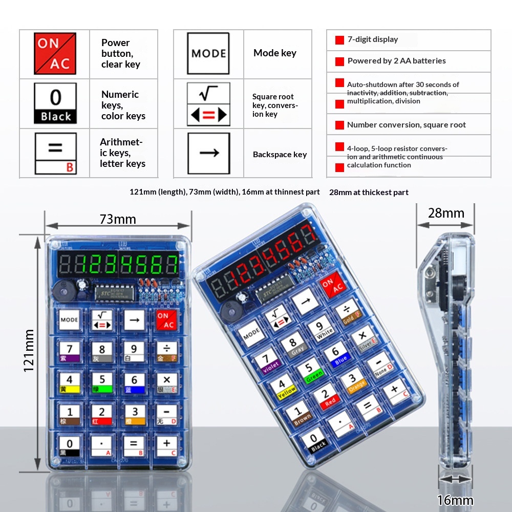 Calculator Production Kit, Ele - Diy Electronics Youtube 评论和价格