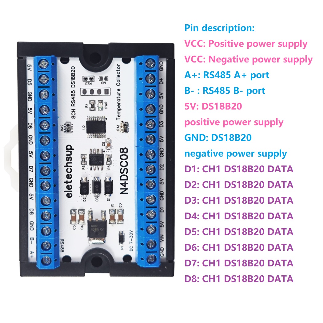 8-Way 1-Wire DS18B20 Digital T - Ds18B20 Temperature Sensor 评论和价格