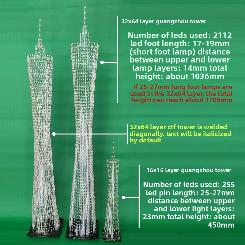 64 Layers Canton Tower DIY Ele - Diy Electronics Com 评论和价格