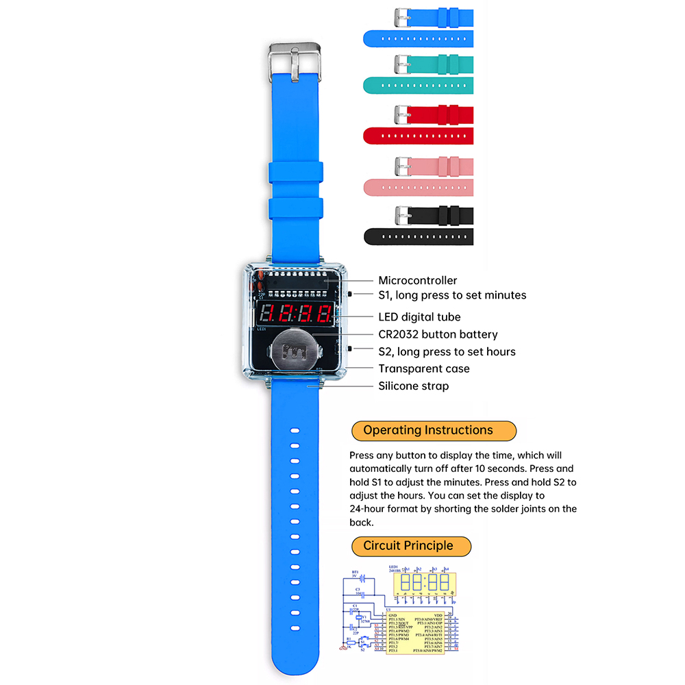 DIY Electronic Watch Kit 0.28' - Hobby Diy Electronics Kit 评论和价格